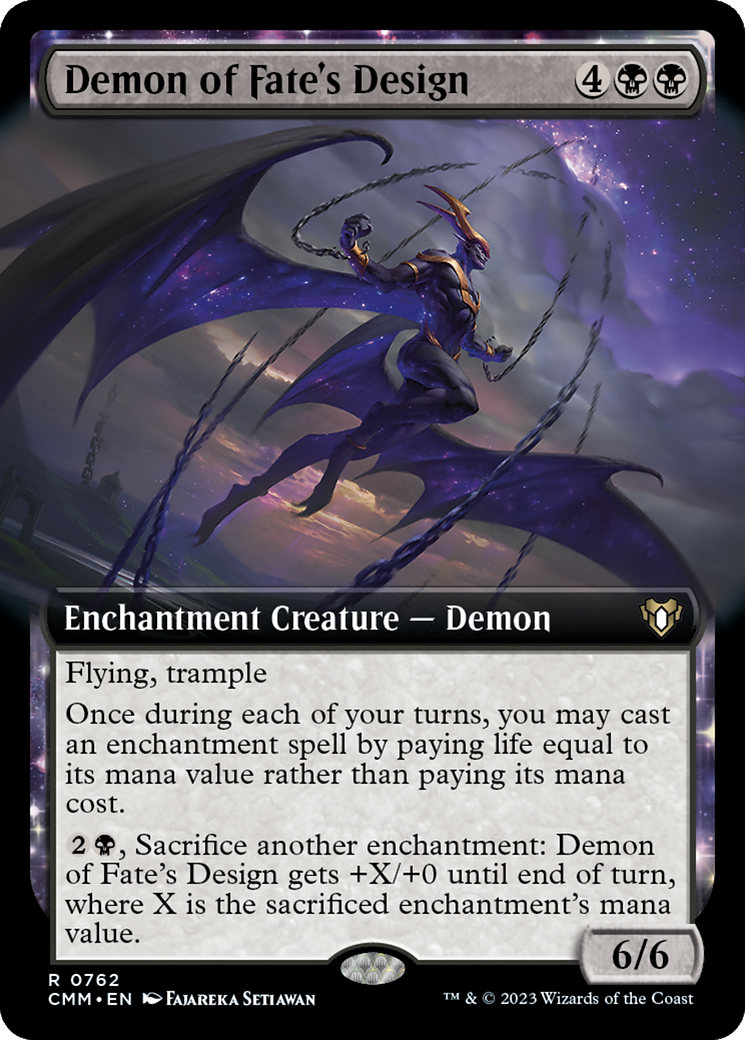Image of Demon of Fate's Design (Extended Art) (CMM-762) - Commander Masters: (Extended Art, enchantment) Foil