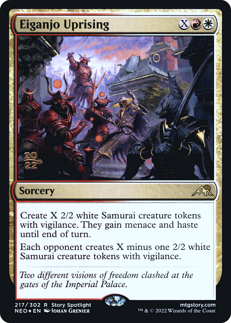 Image of Eiganjo Uprising (PRE-217) - Kamigawa: Neon Dynasty Promos Foil