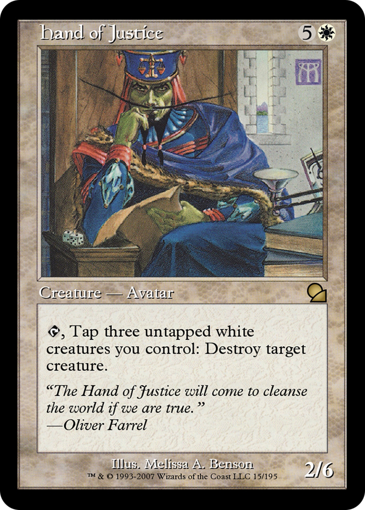 Image of Hand of Justice (ME1-015) - Masters Edition Foil