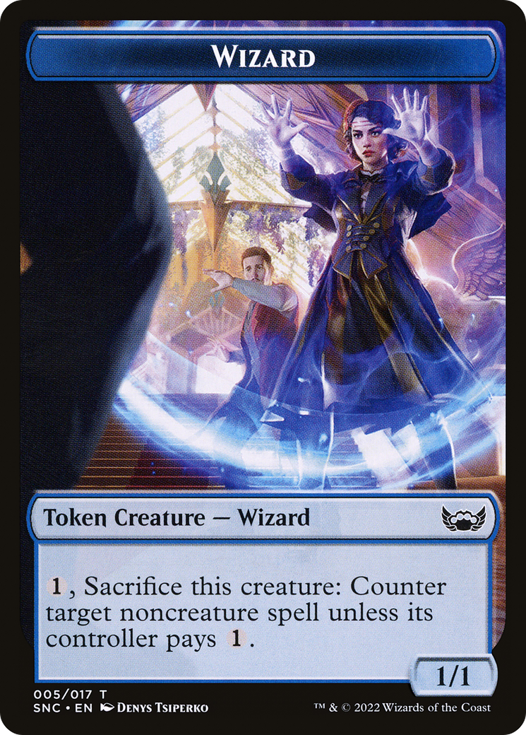Image of Wizard (TSNC-005) - Streets of New Capenna Tokens Foil