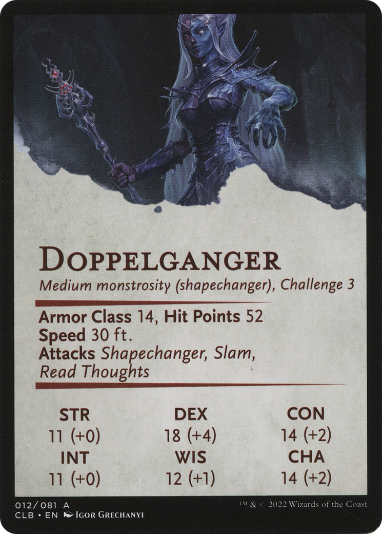 Image of Mocking Doppelganger // Mocking Doppelganger (ACLB-012) - Battle for Baldur's Gate Art Series (Borderless) Foil