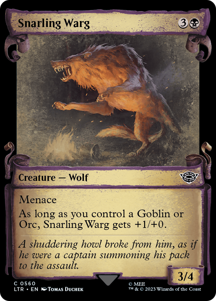 Image of Snarling Warg (Showcase Scrolls) (LTR-560) - The Lord of the Rings: Tales of Middle-earth: (Showcase)