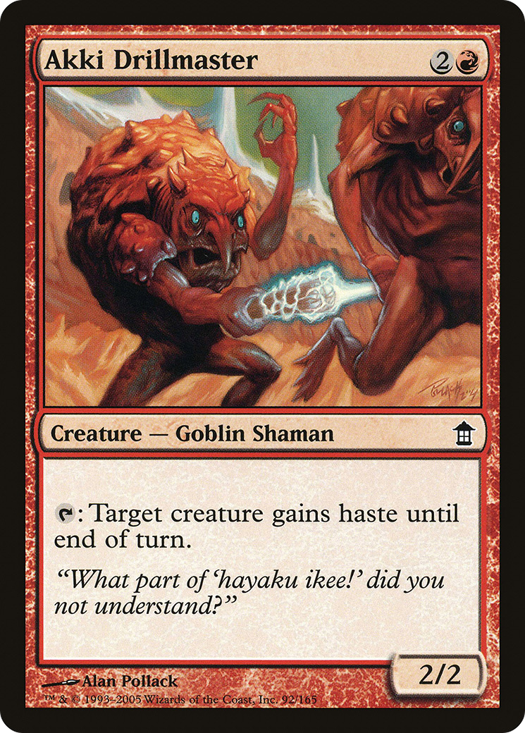 Image of Akki Drillmaster (SOK-092) - Saviors of Kamigawa Foil