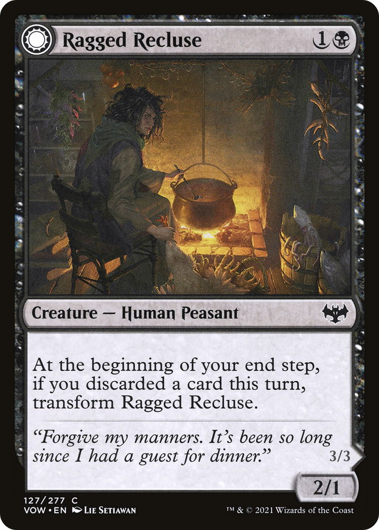 Image of Ragged Recluse (VOW-127) - Innistrad: Crimson Vow: (Double Faced Transform) Foil