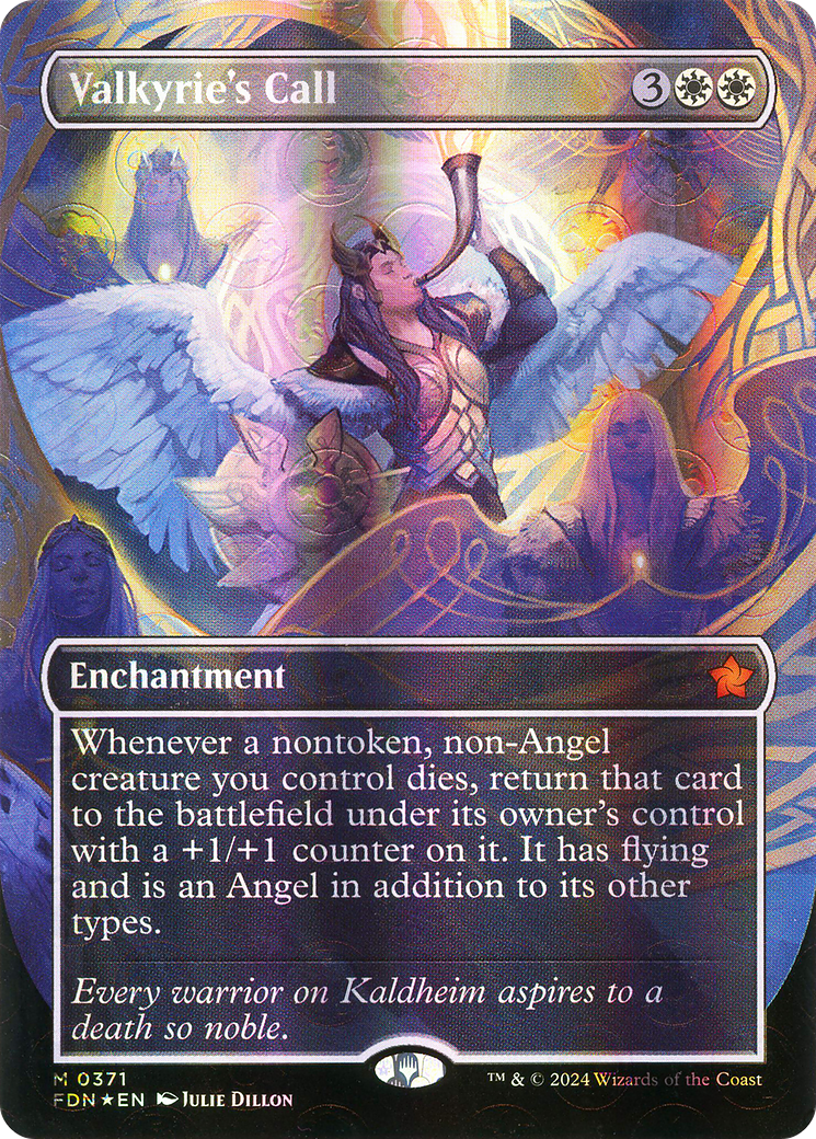 Image of Valkyrie's Call (Borderless) (Mana Foil) (FDN-371) - Foundations: (enchantment) (Borderless) Foil