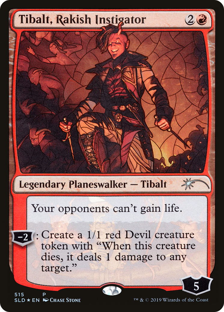 Image of Tibalt, Rakish Instigator (Stained Glass) (SLD-515) - Secret Lair Drop Foil