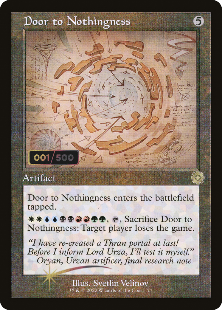 Image of Door to Nothingness (Schematic) (Serial Numbered) (BRR-077) - The Brothers' War Retro Artifacts Foil