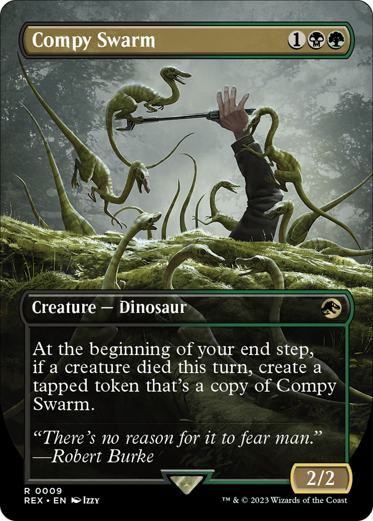 Image of Compy Swarm (Borderless) (REX-009) - Jurassic World Collection (Borderless) Foil