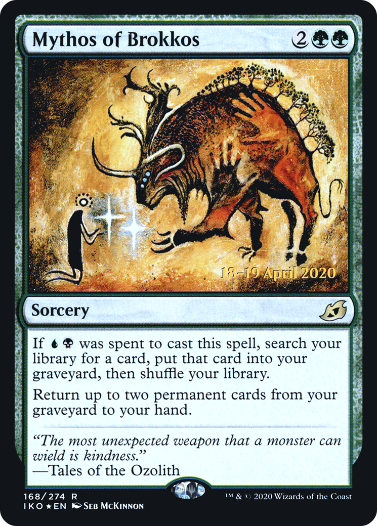 Image of Mythos of Brokkos (PRE-168S) - Ikoria: Lair of Behemoths Promos Foil