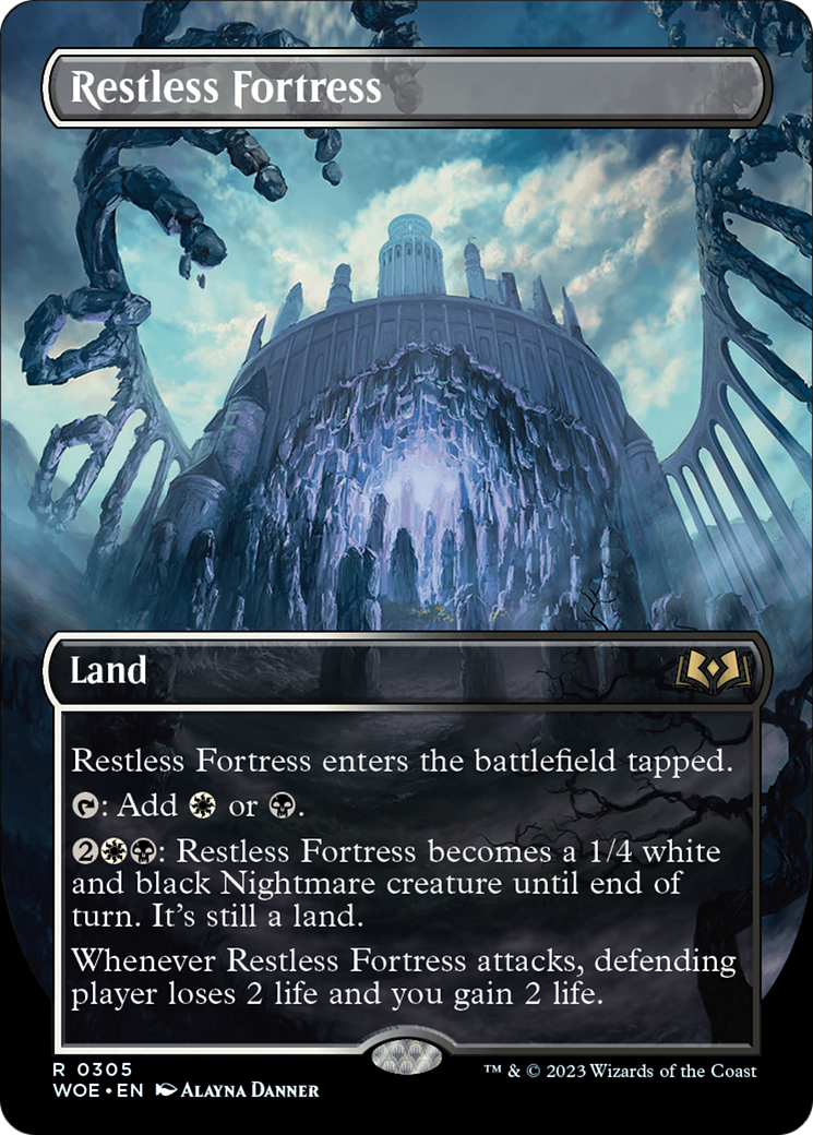 Image of Restless Fortress (Borderless) (WOE-305) - Wilds of Eldraine (Borderless) Foil