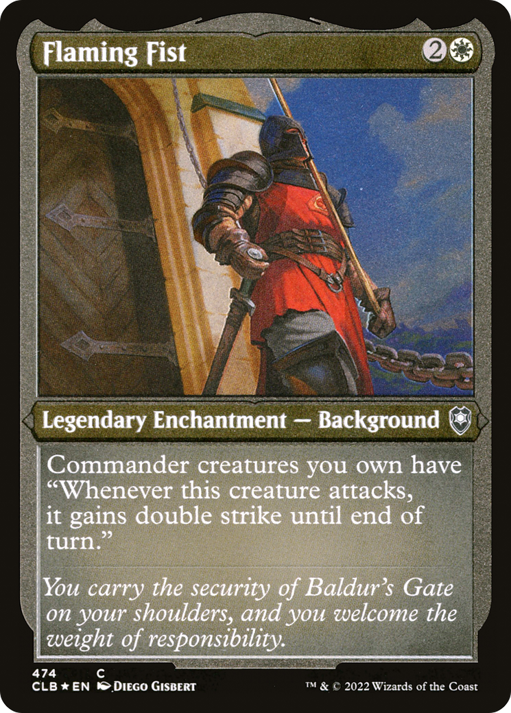 Image of Flaming Fist (CLB-474) - Commander Legends: Battle for Baldur's Gate Etched Foil