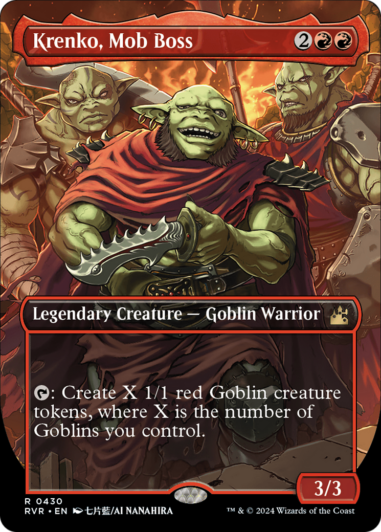 Image of Krenko, Mob Boss (Anime Borderless) (RVR-430) - Ravnica Remastered (Borderless) Foil