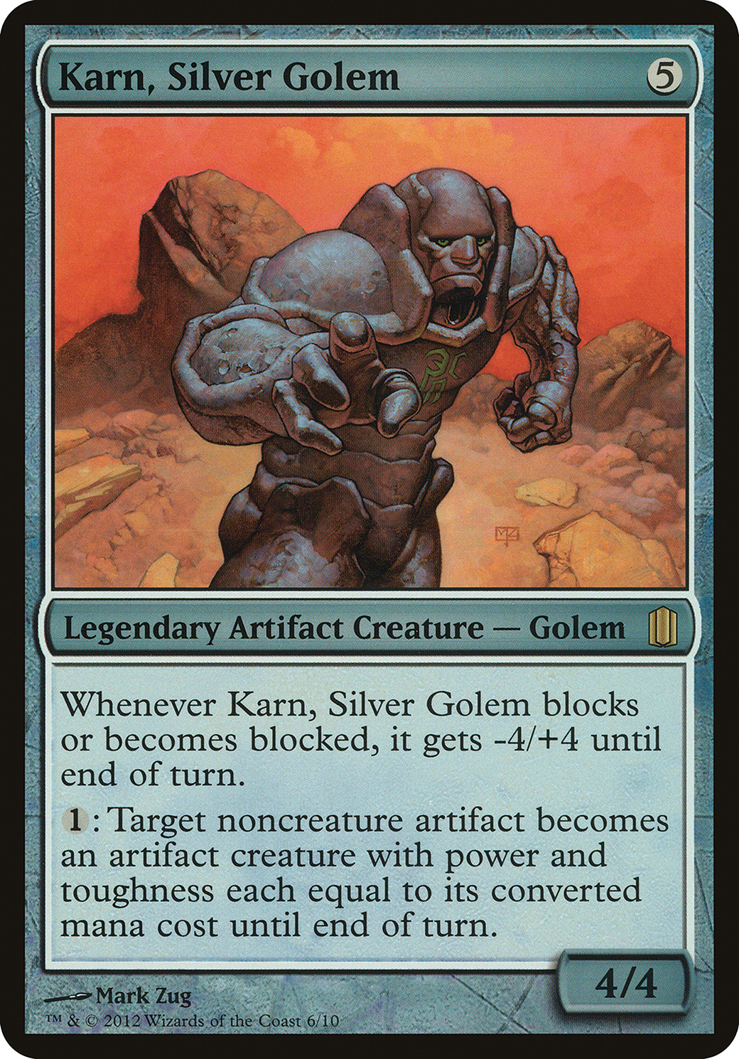 Image of Karn, Silver Golem (Commander's Arsenal) (OVER-) - Commander's Arsenal Oversized Foil
