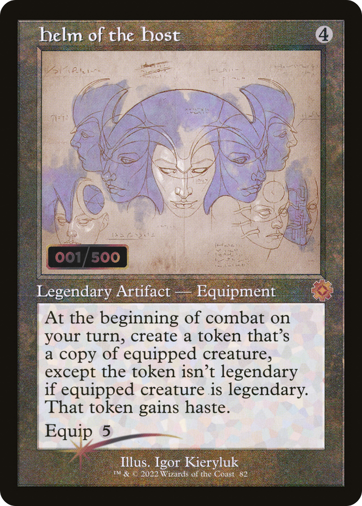 Image of Helm of the Host (Schematic) (Serial Numbered) (BRR-082) - The Brothers' War Retro Artifacts Foil