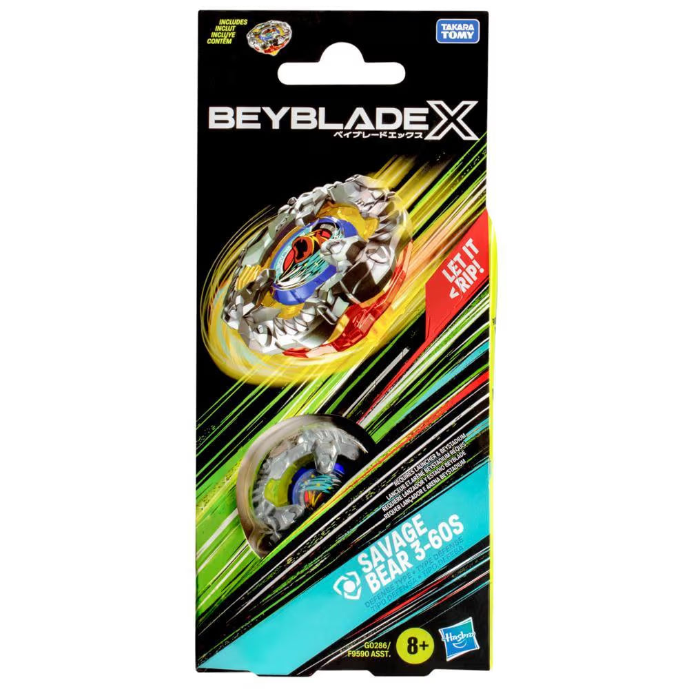 Hasbro Beyblade X Savage Bear3-60S Top Booster Pack Set