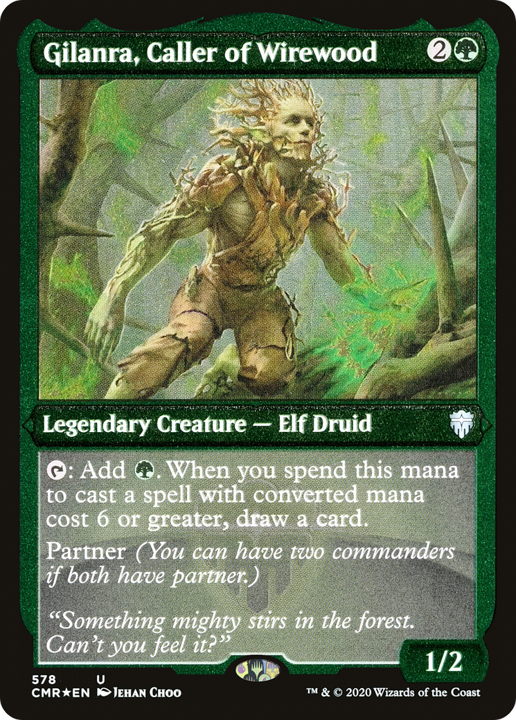 Image of Gilanra, Caller of Wirewood (Foil Etched) (CMR-578) - Commander Legends Foil