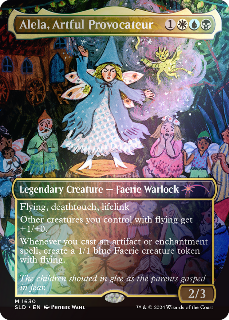 Image of Alela, Artful Provocateur (1630) (Rainbow Foil) (SLD-1630) - Secret Lair Drop (Borderless) Foil
