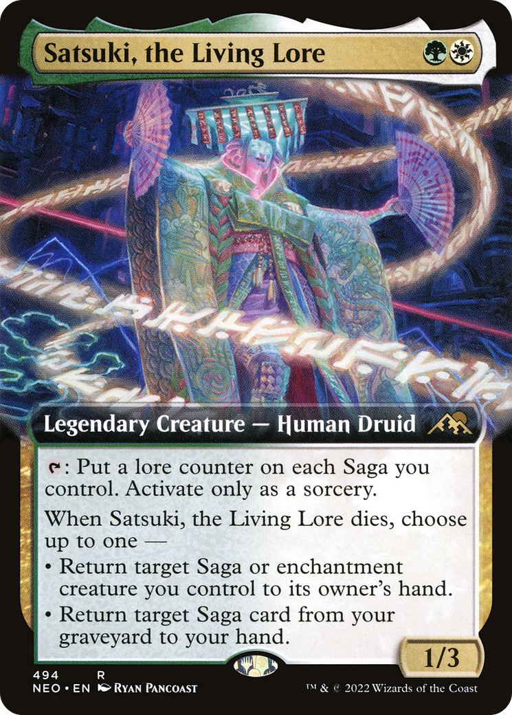 Image of Satsuki, the Living Lore (Extended Art) (NEO-494) - Kamigawa: Neon Dynasty: (Extended Art)