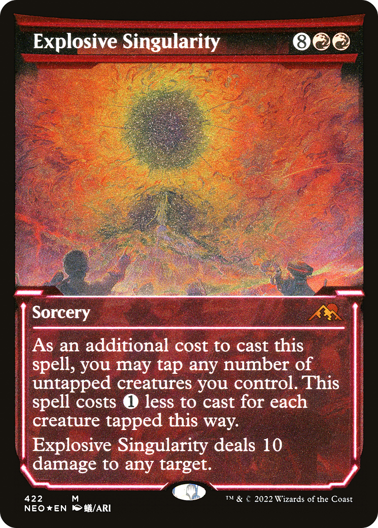 Image of Explosive Singularity (NEO-422) - Kamigawa: Neon Dynasty: (Showcase) Etched Foil