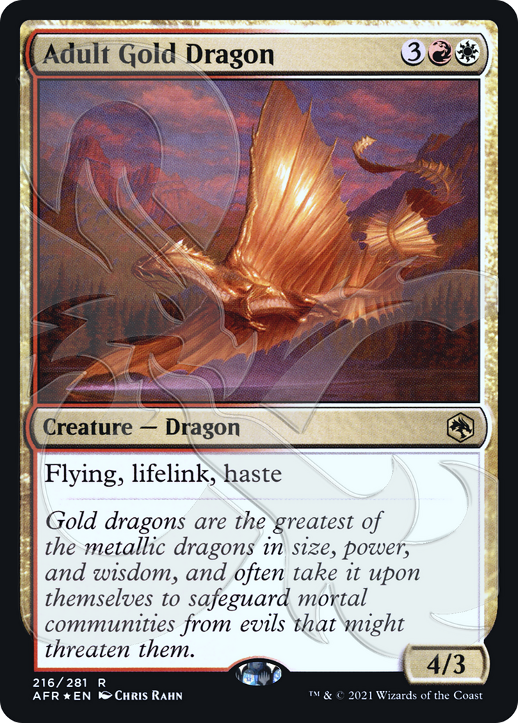 Image of Adult Gold Dragon (AFR&-216) - Adventures in the Forgotten Realms Promos Foil