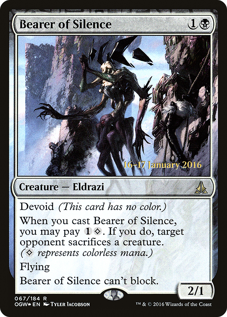 Image of Bearer of Silence (PRE-67S) - Oath of the Gatewatch Promos: (devoid) Foil