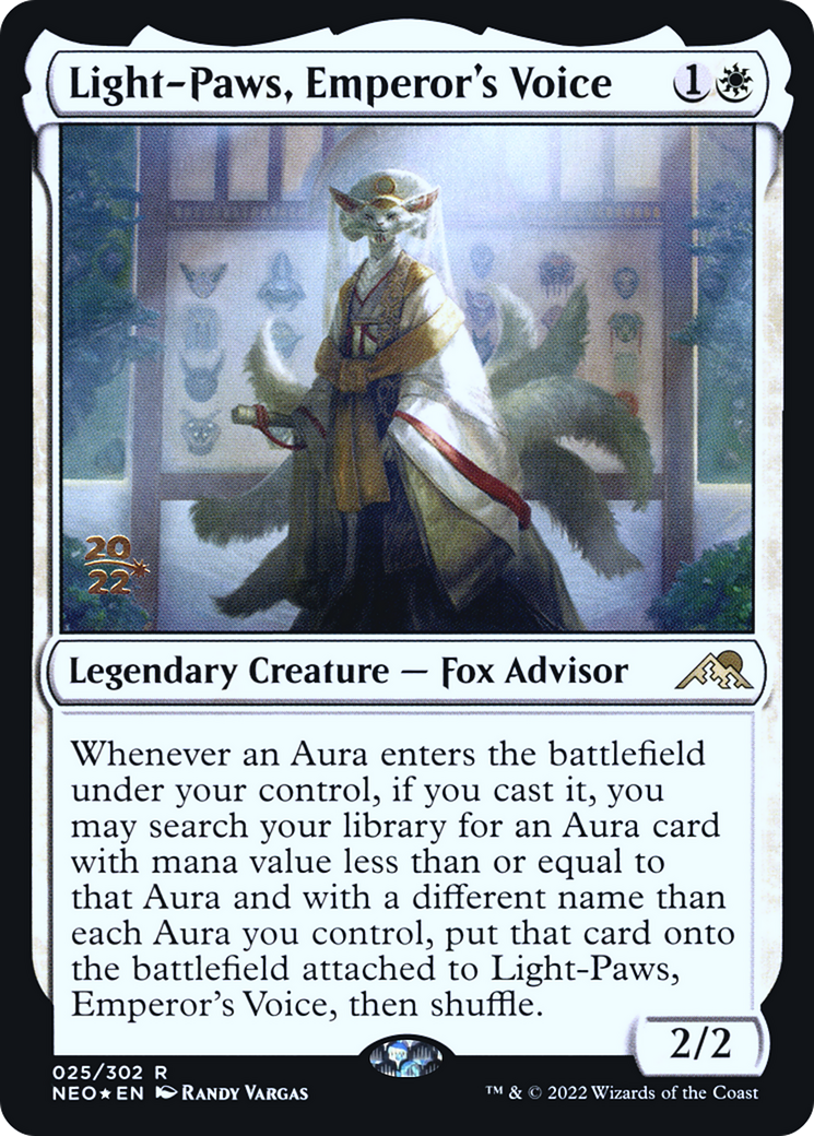 Image of Light-Paws, Emperor's Voice (PRE-025) - Kamigawa: Neon Dynasty Promos Foil