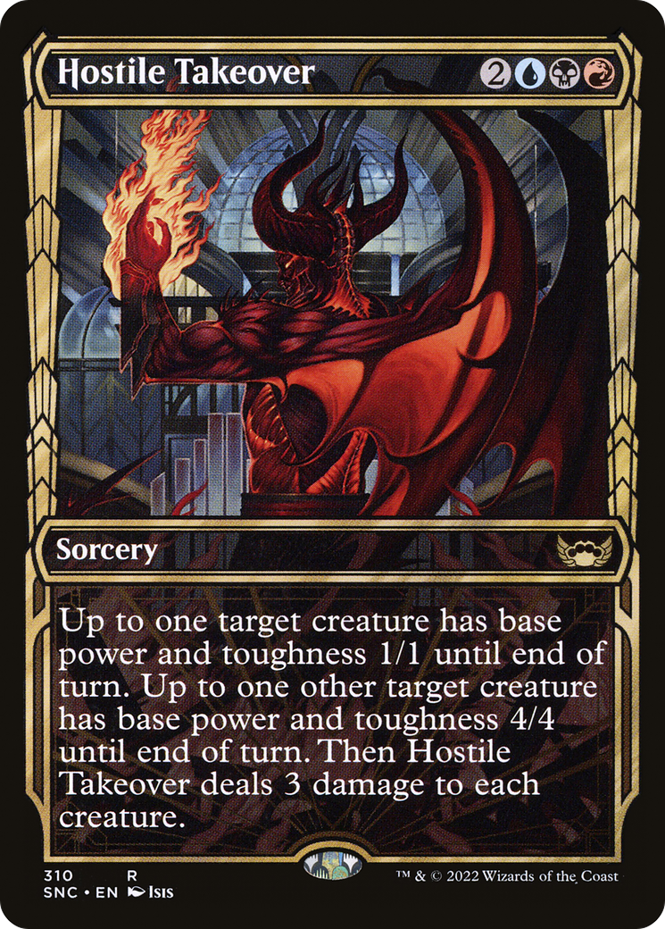 Image of Hostile Takeover (Showcase) (SNC-310) - Streets of New Capenna: (Showcase) Foil