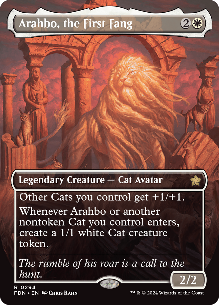Image of Arahbo, the First Fang (Borderless) (FDN-294) - Foundations (Borderless) Foil