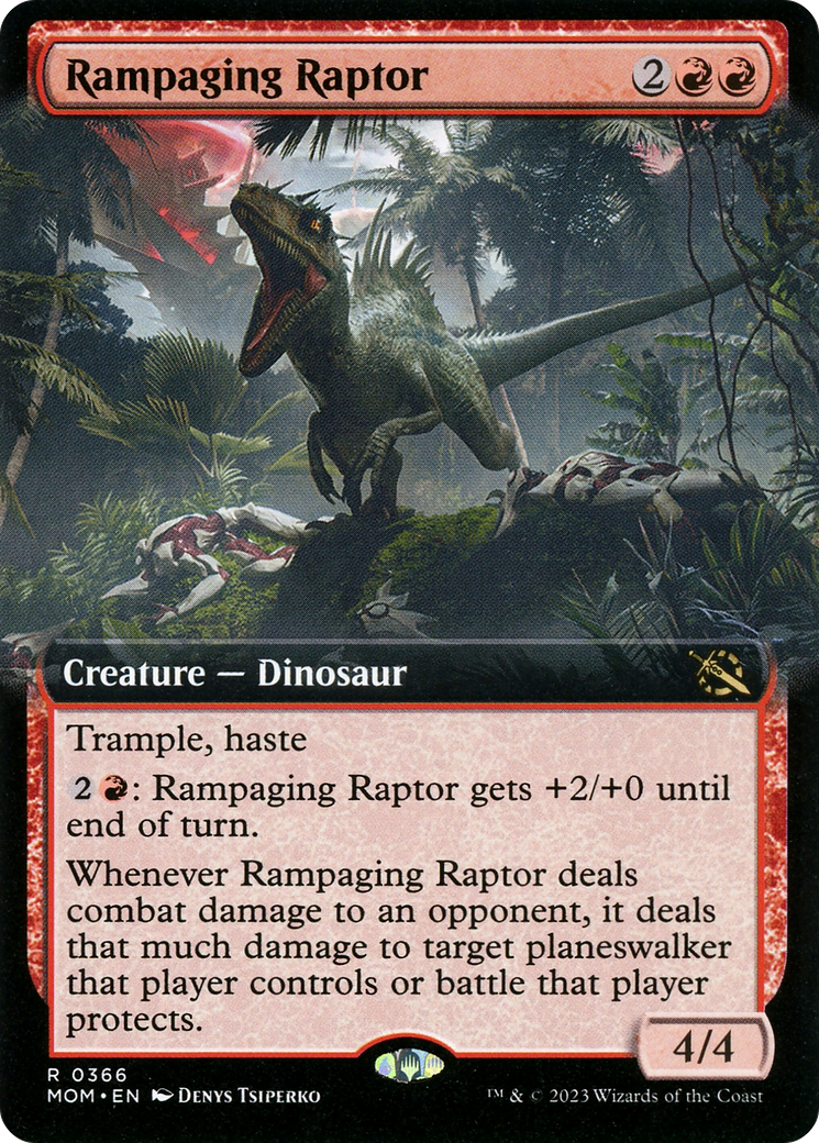 Image of Rampaging Raptor (Extended Art) (MOM-366) - March of the Machine: (Extended Art) Foil