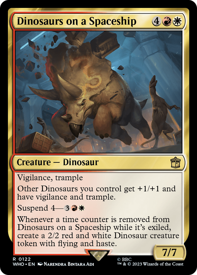 Image of Dinosaurs on a Spaceship (WHO-122) - Doctor Who Foil
