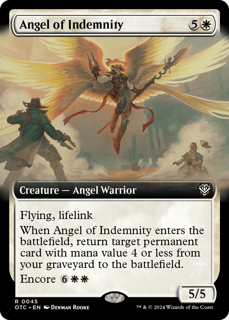 Image of Angel of Indemnity (Extended Art) (OTC-045) - Outlaws of Thunder Junction Commander: (Extended Art)