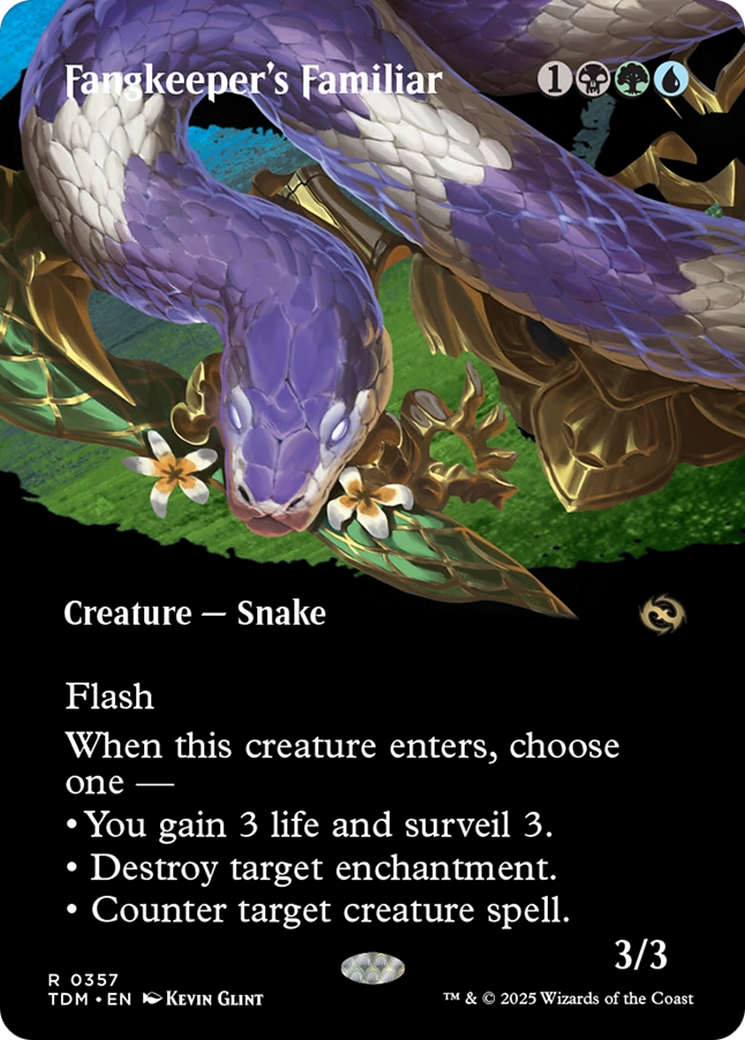 Image of Fangkeeper's Familiar (Borderless) (TDM-357) - Tarkir: Dragonstorm: (Showcase) (Borderless)