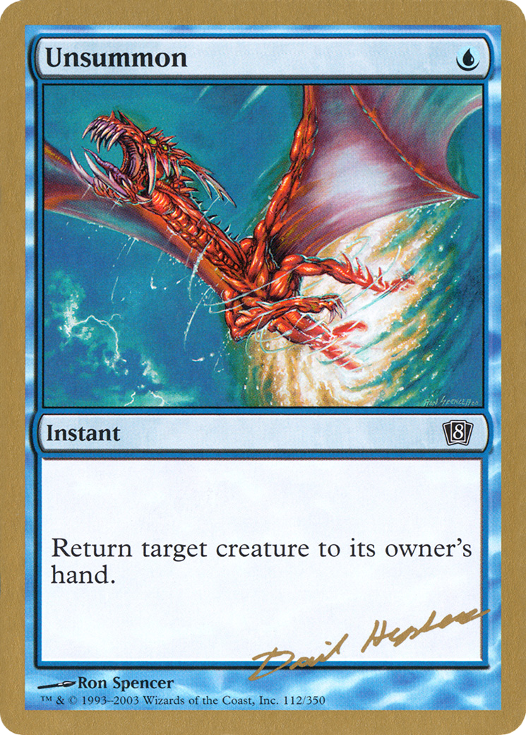 Image of Unsummon - 2003 Dave Humpherys (8ED) (WCD-DH112) - World Championship Decks 2003