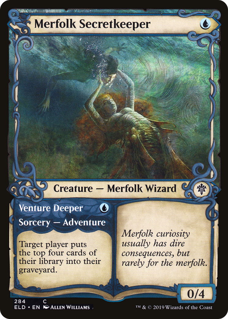 Image of Merfolk Secretkeeper (Showcase) (ELD-284) - Throne of Eldraine: (Showcase) Foil