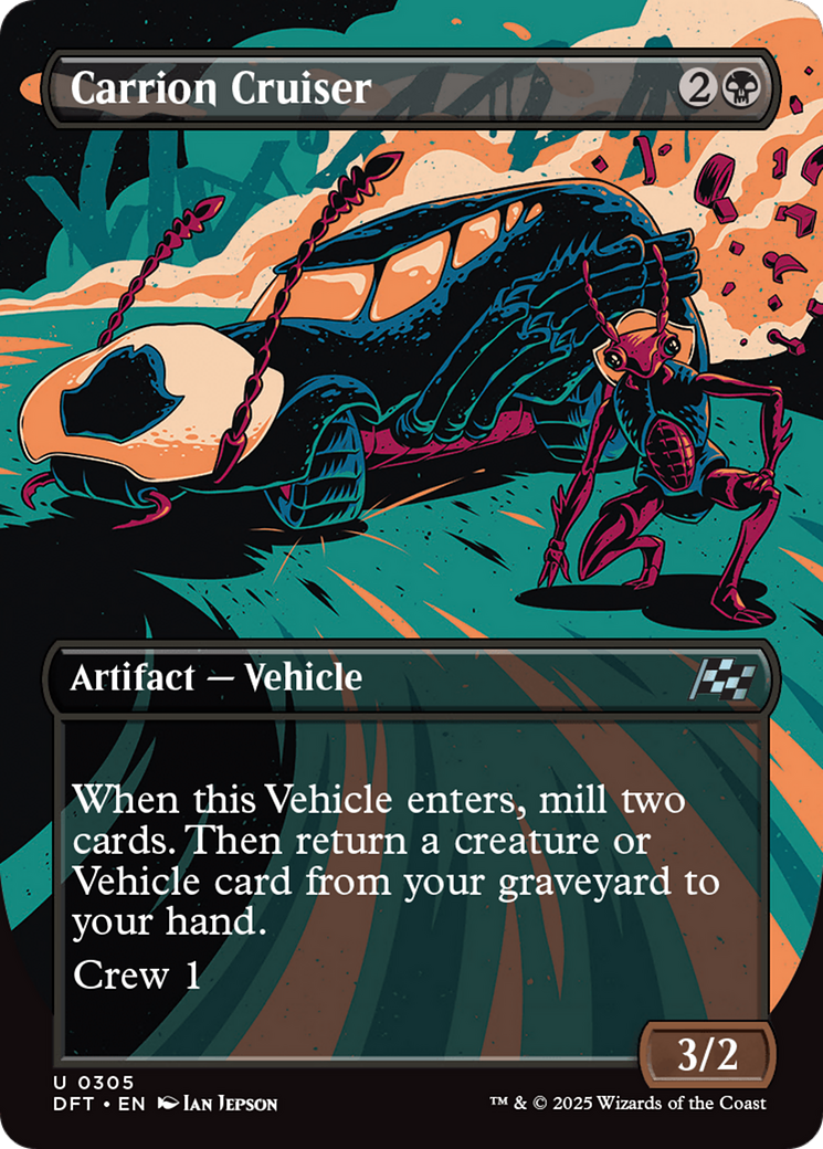 Image of Carrion Cruiser (Borderless) (DFT-305) - Aetherdrift (Borderless) Foil