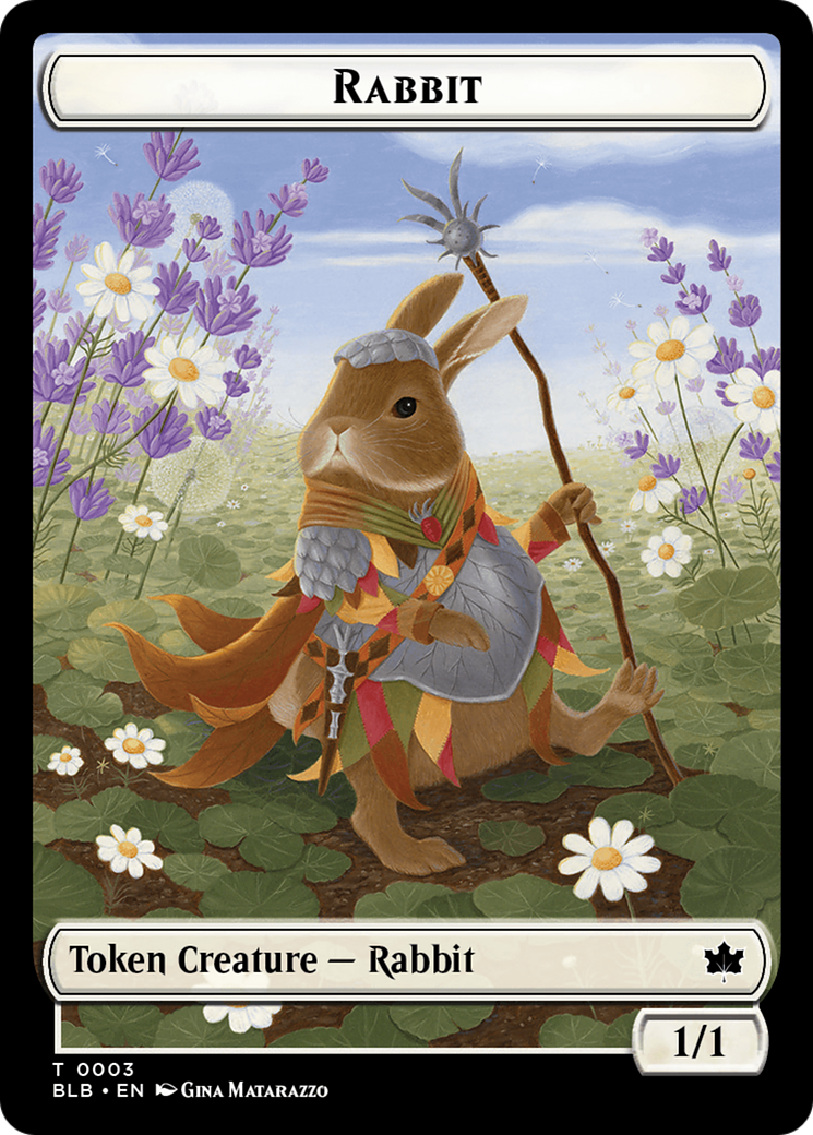 Image of Rabbit Token (BLB-003) - Bloomburrow Tokens