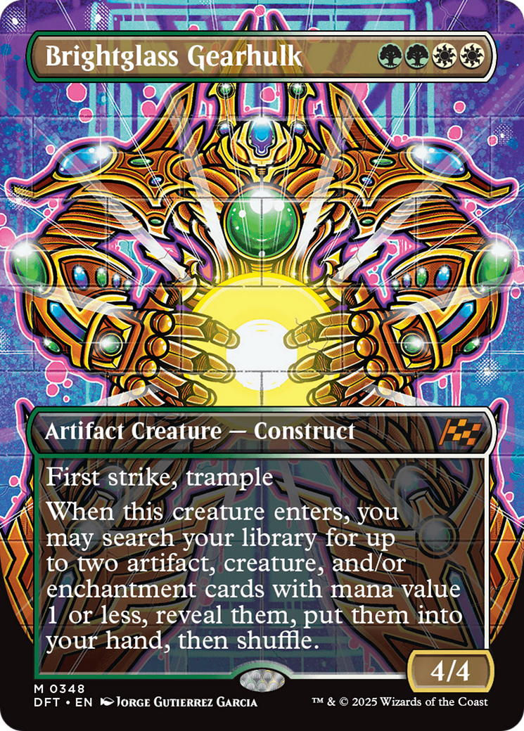 Image of Brightglass Gearhulk (Borderless) (DFT-348) - Aetherdrift (Borderless) Foil