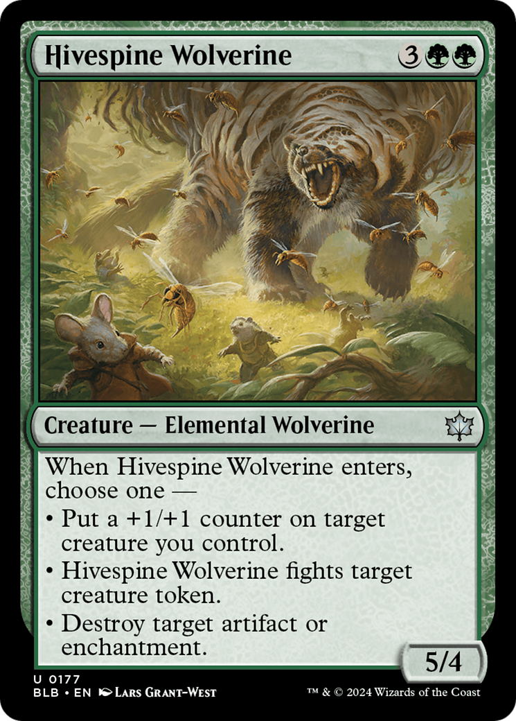 Image of Hivespine Wolverine (BLB-177) - Bloomburrow Foil