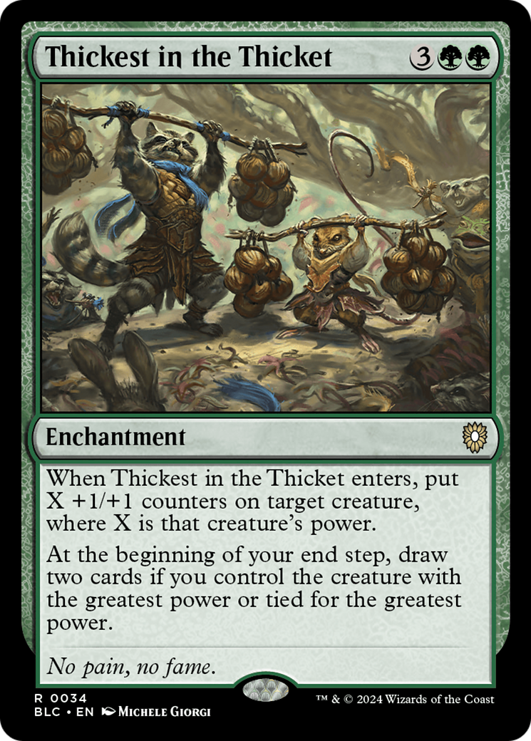Image of Thickest in the Thicket (BLC-034) - Bloomburrow Commander
