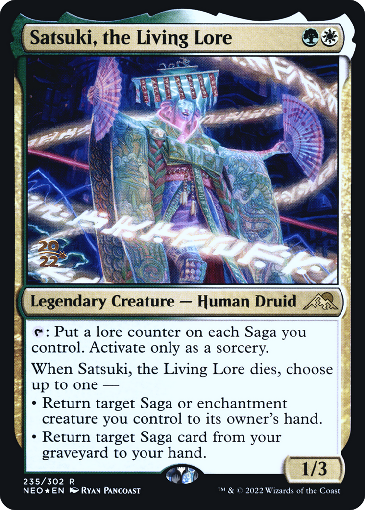 Image of Satsuki, the Living Lore (PRE-235) - Kamigawa: Neon Dynasty Promos Foil
