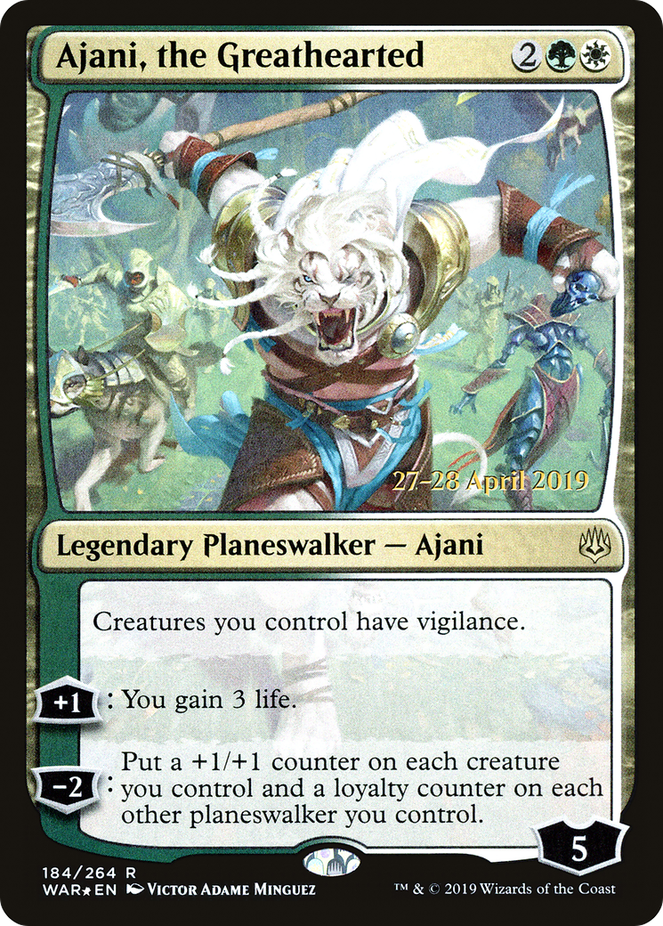 Image of Ajani, the Greathearted (PRE-184S) - War of the Spark Promos Foil
