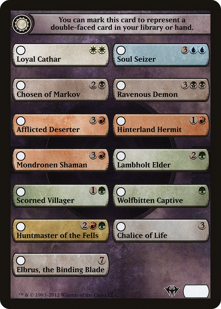 Image of Checklist Card - Dark Ascension (DKA-004) - Dark Ascension Tokens