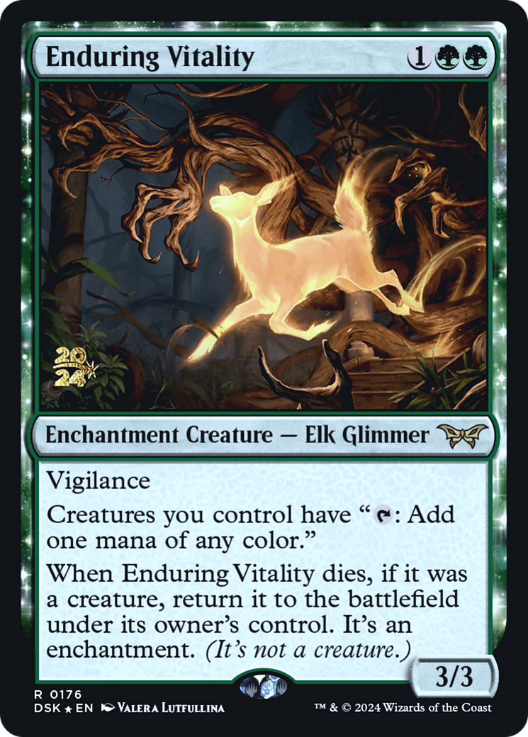 Image of Enduring Vitality (PRE-176) - Duskmourn: House of Horror Promos: (enchantment) Foil