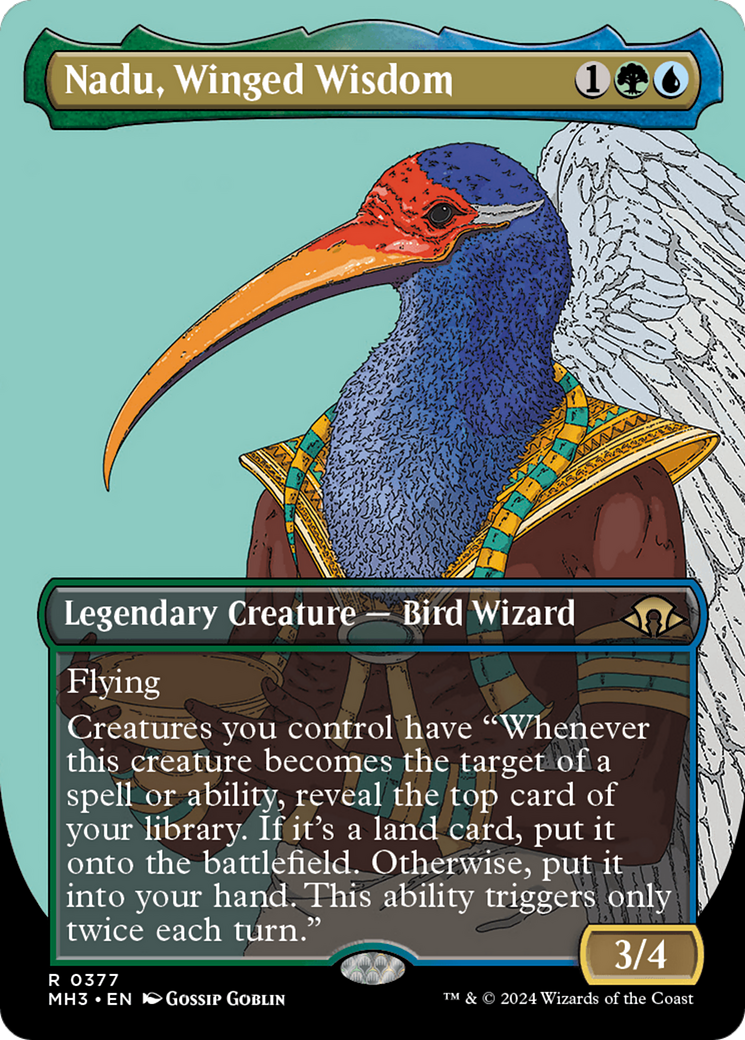 Image of Nadu, Winged Wisdom (Borderless) (MH3-377) - Modern Horizons 3 (Borderless) Foil
