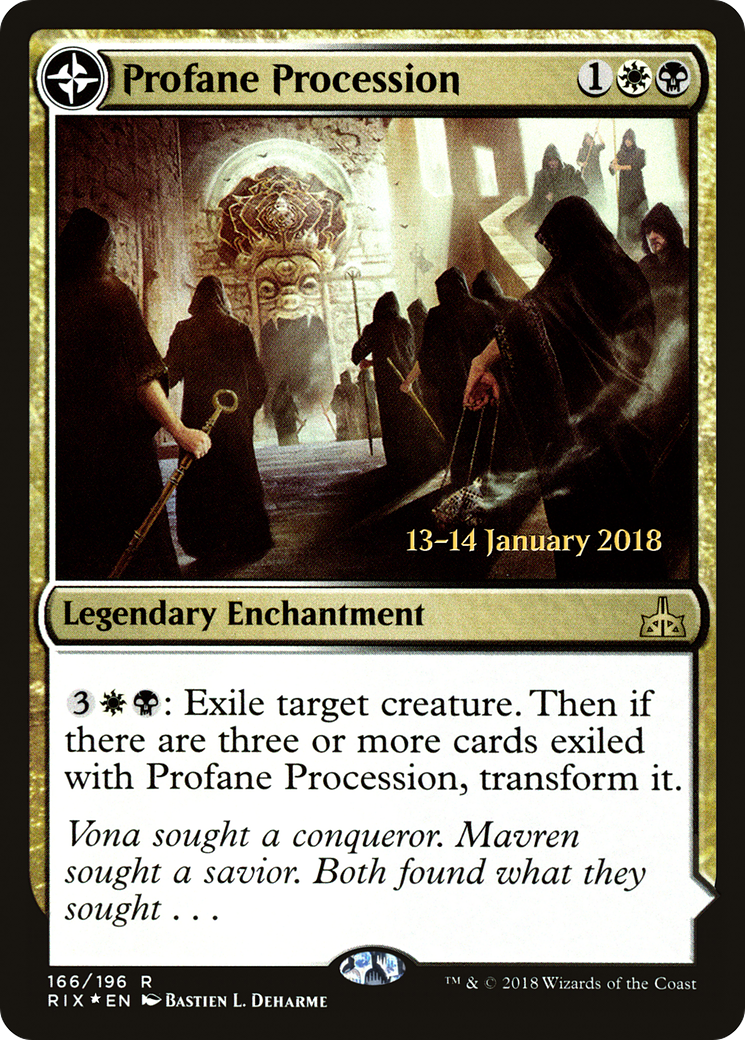 Image of Profane Procession (PRE-166S) - Rivals of Ixalan Promos: (compasslanddfc) Foil