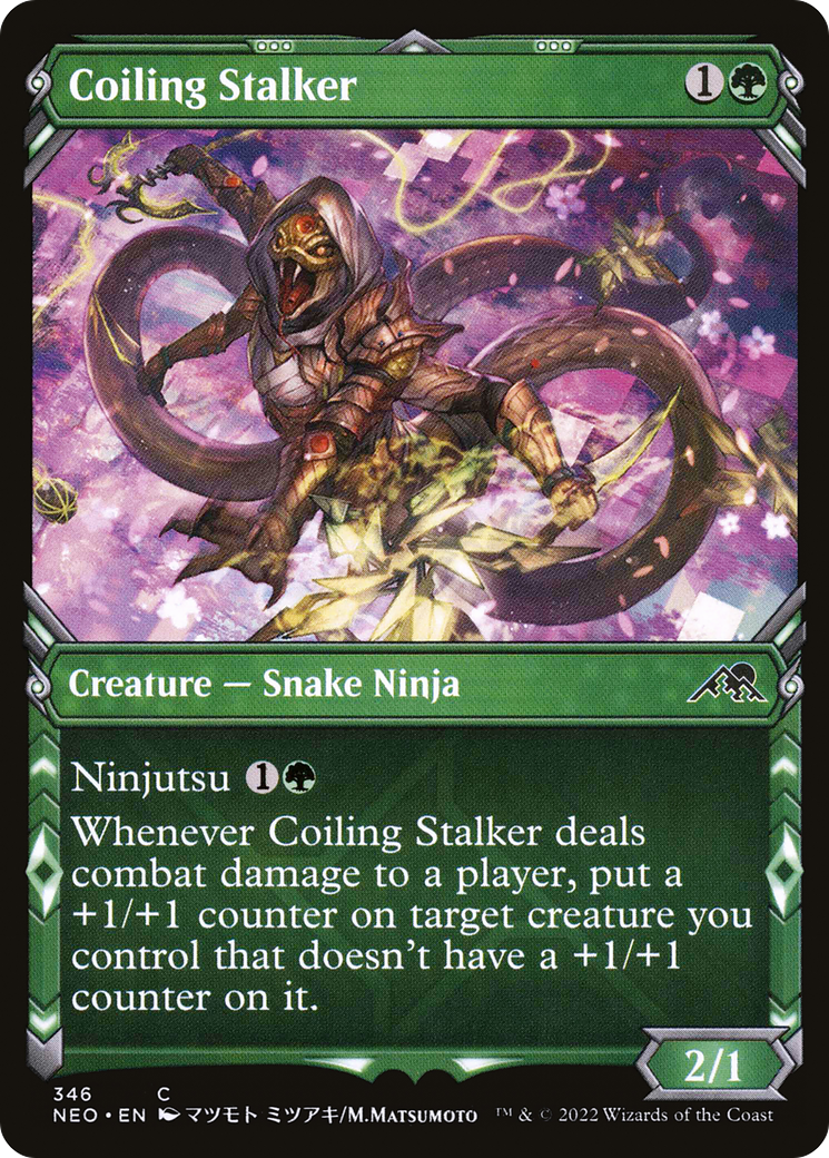 Image of Coiling Stalker (Showcase) (NEO-346) - Kamigawa: Neon Dynasty: (Showcase)