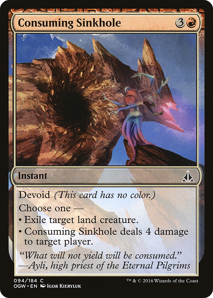 Image of Consuming Sinkhole (OGW-094) - Oath of the Gatewatch: (devoid) Foil