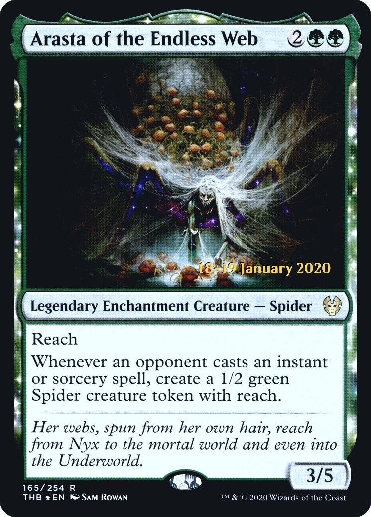 Image of Arasta of the Endless Web (PRE-165S) - Theros Beyond Death Promos: (enchantment) Foil