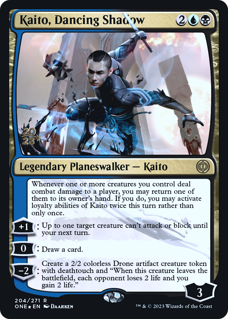 Image of Kaito, Dancing Shadow (PRE-204) - Phyrexia: All Will Be One Promos Foil