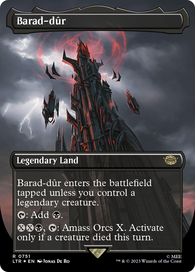 Image of Barad-dur (0751) (Borderless) (Surge Foil) (LTR-751) - The Lord of the Rings: Tales of Middle-earth (Borderless) Foil